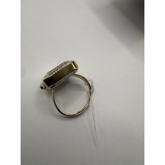 Anne Klein Women Watch Ring Gold-Tone Black Dial Square Crystal Bezel Box Gold main image 5